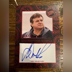 2010 Press Pass Joe Nemechek Press Pass Signed Card 06/25 MINT NASCAR RACE